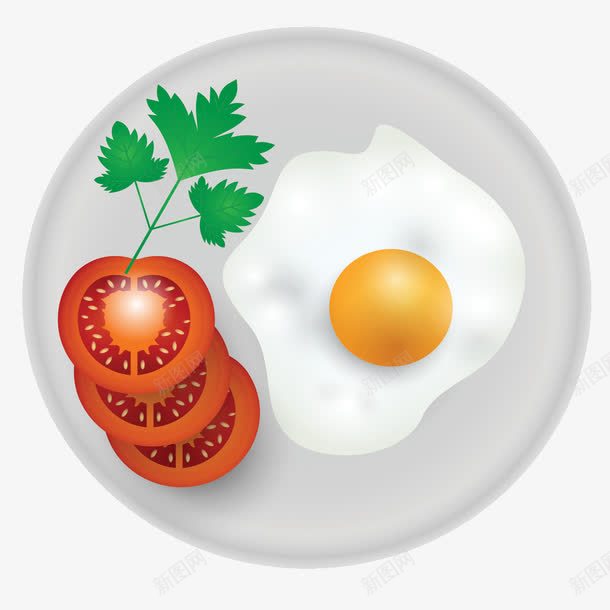 扁平西红柿煎蛋早餐png免抠素材_新图网 https://ixintu.com 扁平 早餐 西红柿