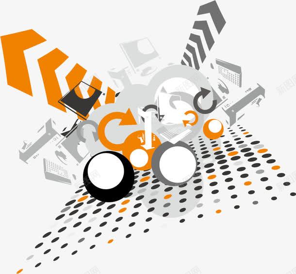 动感背景矢量图ai免抠素材_新图网 https://ixintu.com 时尚 波点 箭头 黄色 矢量图