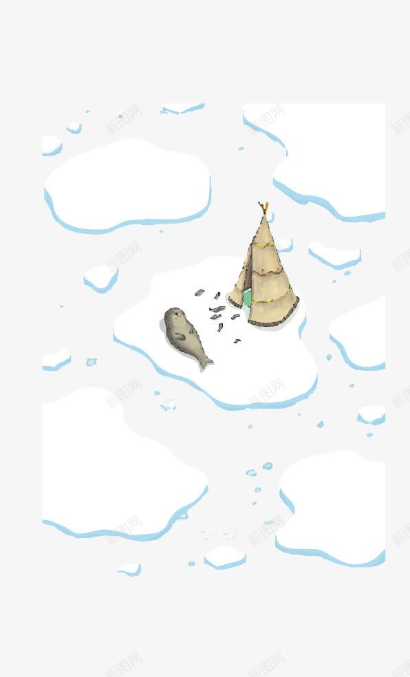 躺在冰上的海豹png免抠素材_新图网 https://ixintu.com 冰 南极 海豹 鱼