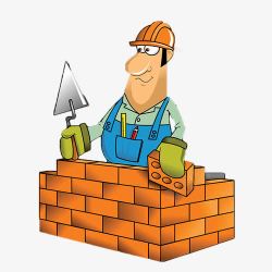 切砖建筑工人素材