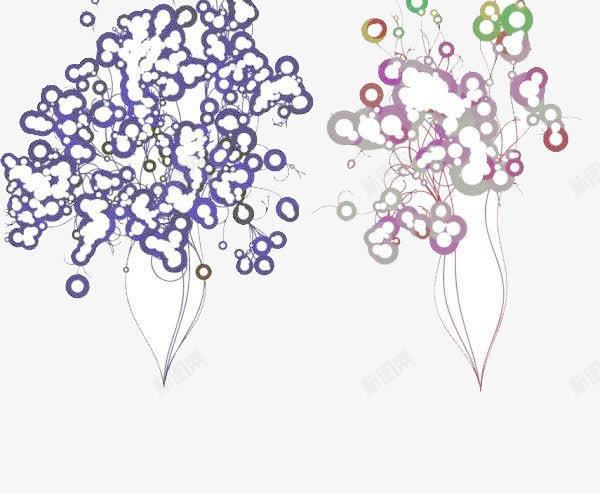 两朵抽象的花png免抠素材_新图网 https://ixintu.com 两朵花 抽象画 花朵 装饰图案