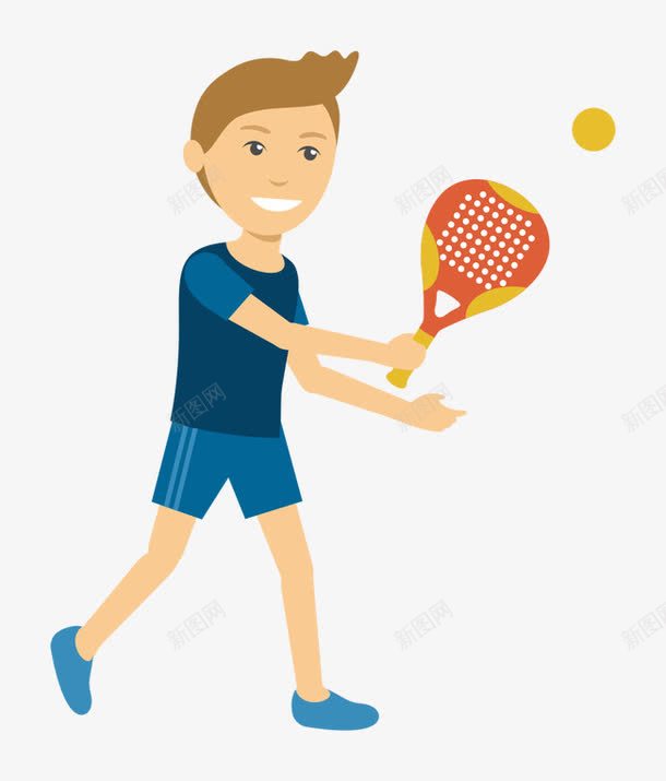卡通手绘网球png免抠素材_新图网 https://ixintu.com 卡通手绘 打网球