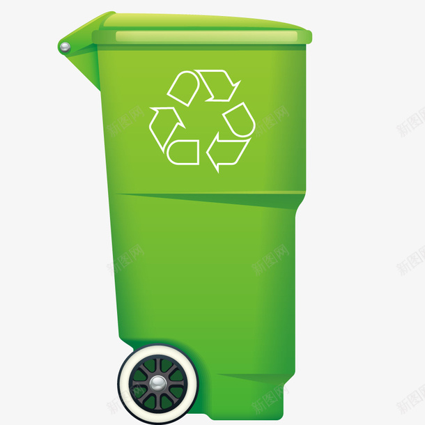 滚轮环保垃圾桶矢量图eps免抠素材_新图网 https://ixintu.com 回收 循环 模型 绿色 节能 矢量图