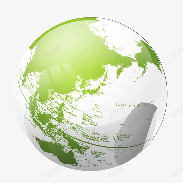 绿色玻璃质感圆形地球png免抠素材_新图网 https://ixintu.com 圆形 地球 玻璃 绿色 绿色质感 质感