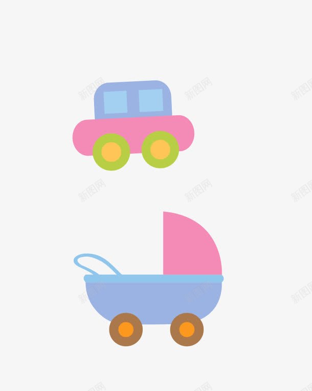 玩具车png免抠素材_新图网 https://ixintu.com 婴儿车 玩具车 矢量玩具车