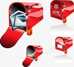 邮箱3D图形邮件红色邮箱信箱素材