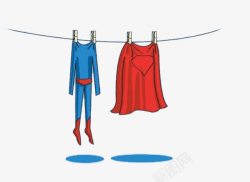 超人晾衣服素材