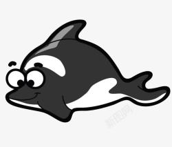 可爱鲸鱼手绘卡通素材