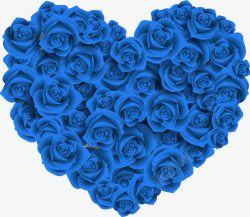 蓝色玫瑰花簇素材