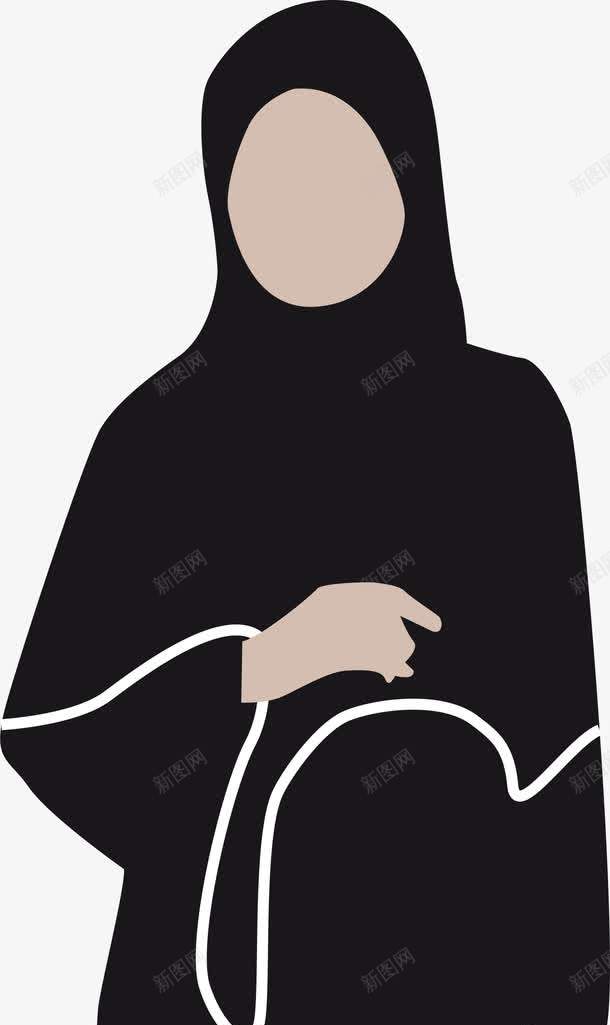 黑色简约女性图标png_新图网 https://ixintu.com 伊斯兰 免抠PNG 女性 穆斯林 简约 阿拉伯 黑色