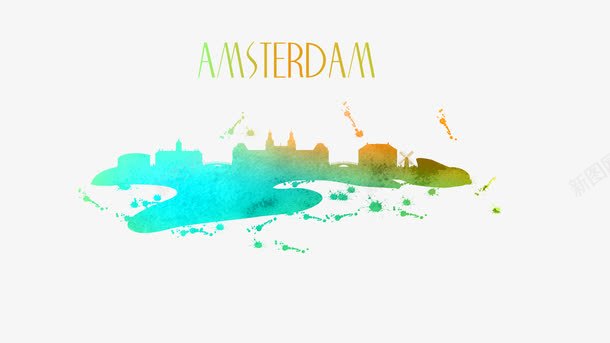 阿姆斯特丹天际线png免抠素材_新图网 https://ixintu.com 城市 天际线 建筑 旅游 荷兰 阿姆斯特丹