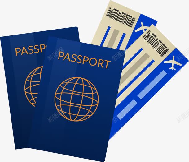 护照机票png免抠素材_新图网 https://ixintu.com 护照 旅游 旅行 机票