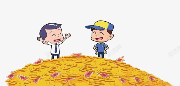 堆积的金币png免抠素材_新图网 https://ixintu.com 卡通人物 金币 金融 黄色