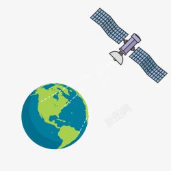 地球和卫星发射信号素材