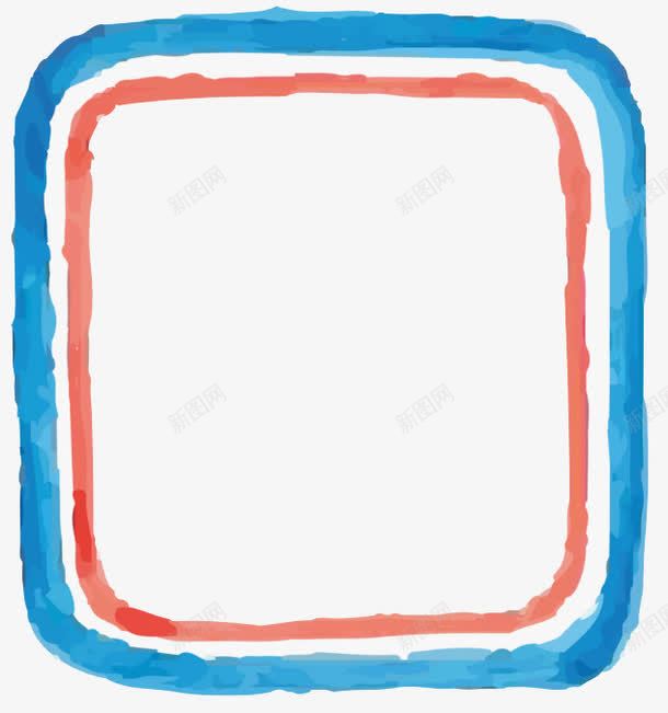 蓝白橙线条边框png免抠素材_新图网 https://ixintu.com 插图 相框 背景图 边框 镜框