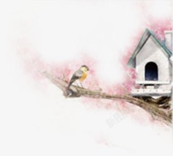 小鸟和树屋浪漫唯美树屋小鸟高清图片