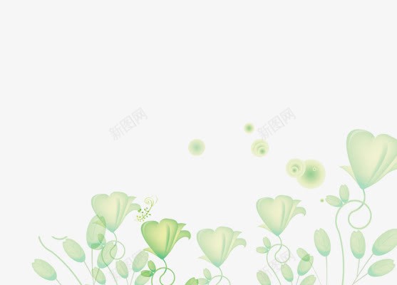 绿色花朵海报背景png免抠素材_新图网 https://ixintu.com 手绘 海报花朵 海报花朵背景 绿色 绿色花 绿花 花朵