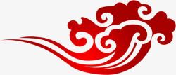 红色卡通祥云素材