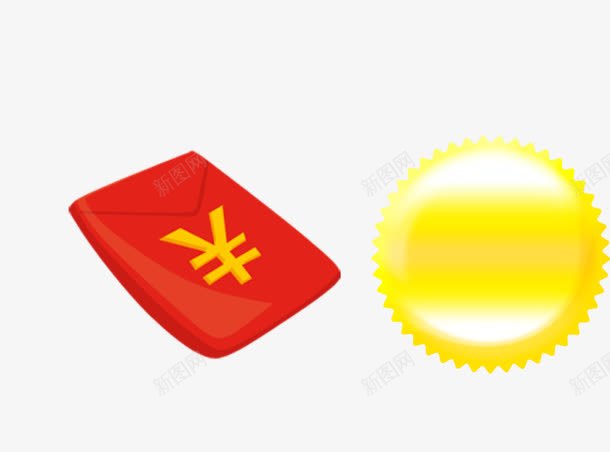漂浮红包图标png_新图网 https://ixintu.com 图标 按钮 漂浮红包 黄色
