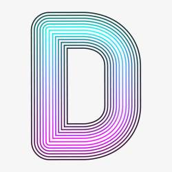 彩色的婴儿英文字母卡通手绘英文字母D高清图片