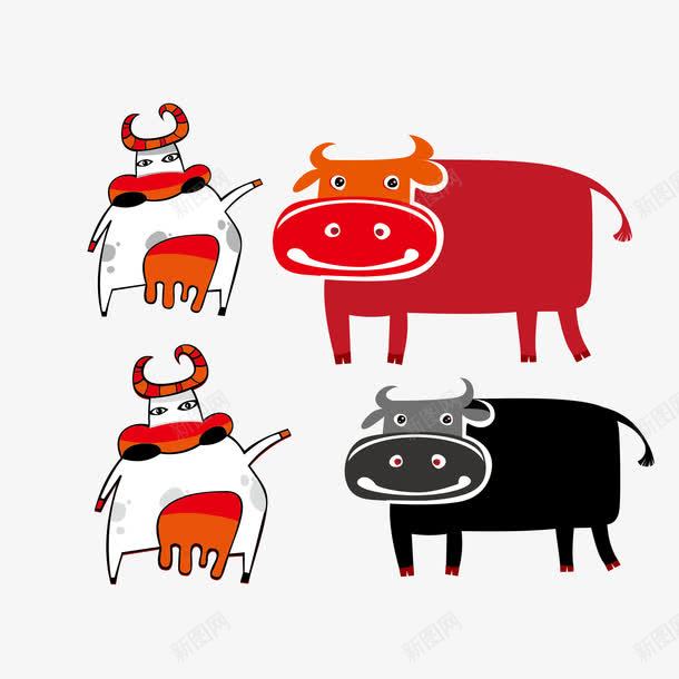 卡通手绘可爱的小牛png免抠素材_新图网 https://ixintu.com 卡通 可爱 小牛 牛 红牛