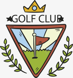 高尔夫标志三角高尔夫球俱乐部矢量图高清图片