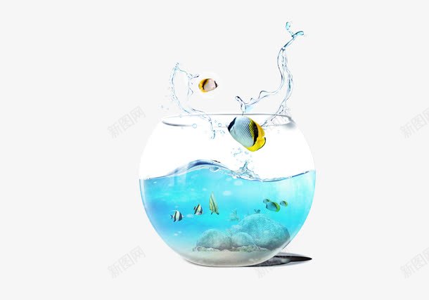 创意鱼缸png免抠素材_新图网 https://ixintu.com 创意鱼缸 手绘鱼缸 鱼缸