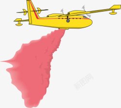 黄色的飞机喷烟雾的小飞机高清图片