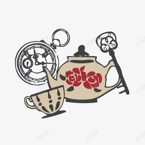 中国风茶具png免抠素材_新图网 https://ixintu.com 中国风 卡通茶具 杯子 矢量茶具 茶具 茶壶