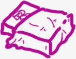 紫色手绘毛巾素材