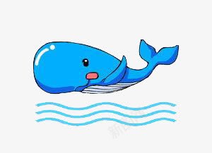 卡通鲸鱼图案png免抠素材_新图网 https://ixintu.com 卡通 可爱 图案 蓝色 鲸鱼