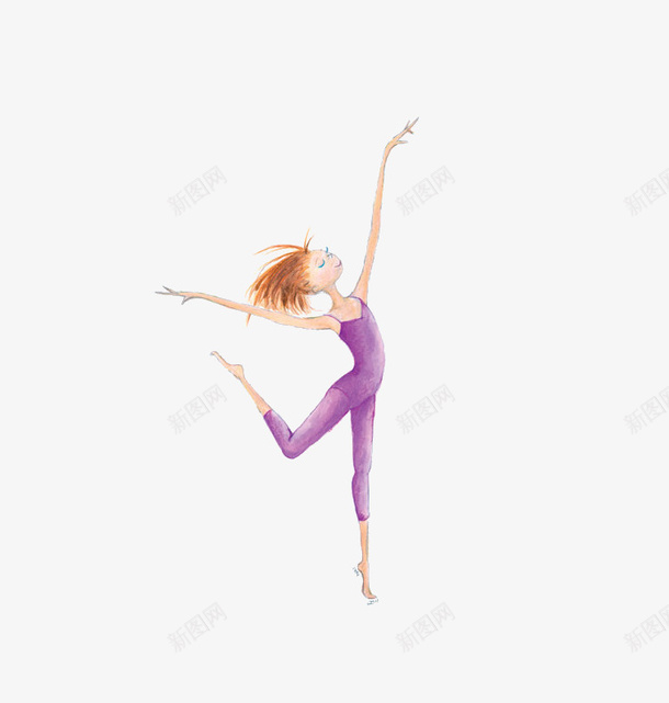 跳舞的女孩png免抠素材_新图网 https://ixintu.com 卡通 女孩 跳舞