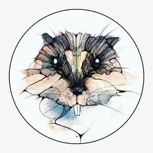 卡通松鼠png免抠素材_新图网 https://ixintu.com 几何体 动物 卡通 圆形 手绘 松鼠 水彩 装饰