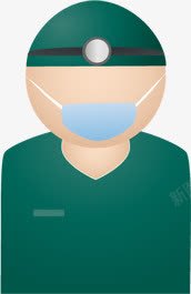 女手术大夫绿色卡通手术的大夫医疗高清图片