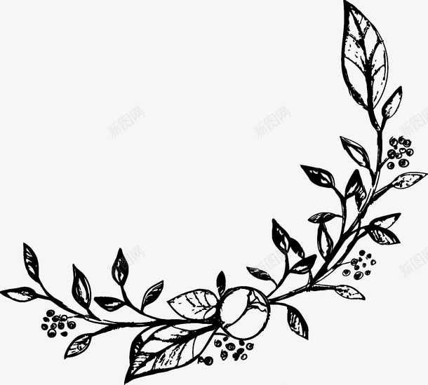 手绘树叶上的花朵图标png_新图网 https://ixintu.com png图形 png装饰 手绘 植物 花朵 装饰