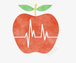 苹果与心电图矢量图素材