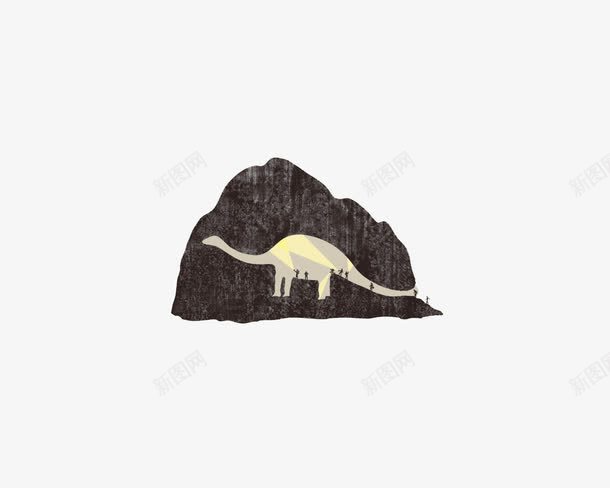 探险png免抠素材_新图网 https://ixintu.com 恐龙 探险家 洞穴