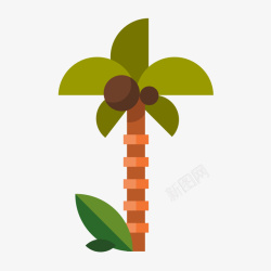 扁平化椰子树矢量图素材