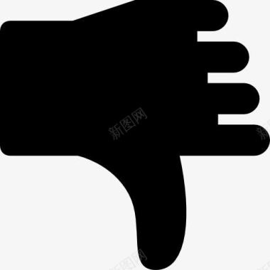 不喜欢黑色的拇指向下的手势图标图标