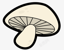 黑色斑纹一个白色的香菇矢量图高清图片