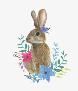 兔子和花素材