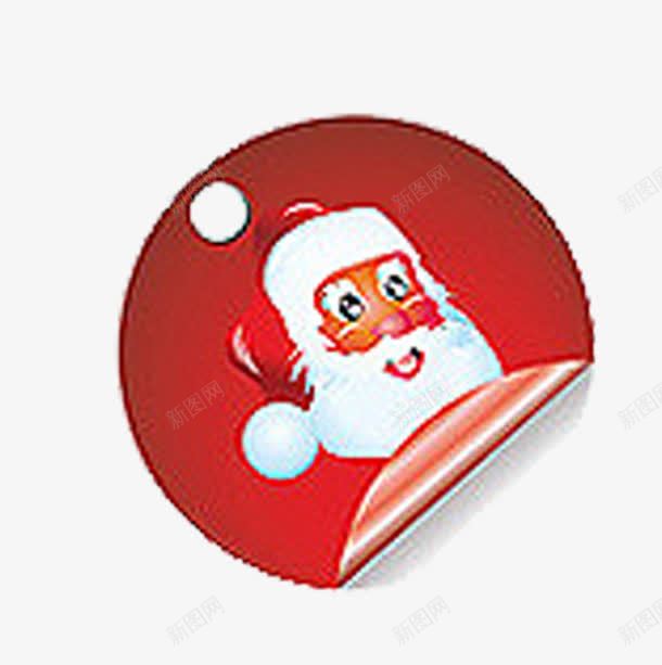 圣诞老人折角标签png免抠素材_新图网 https://ixintu.com 创意 圣诞 标签 红色 老人