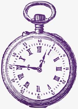 紫色钟表素材