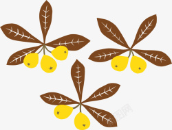 黄色果实艺术图案纹理矢量图素材