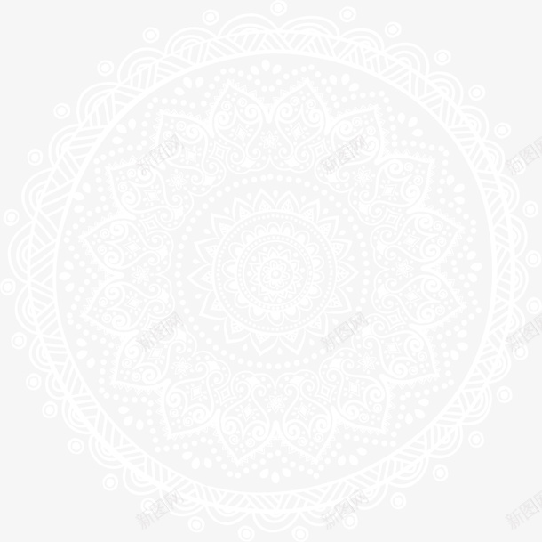 白色圆圈图案png免抠素材_新图网 https://ixintu.com 图案 圆圈 白色 简约 花朵 装饰图案