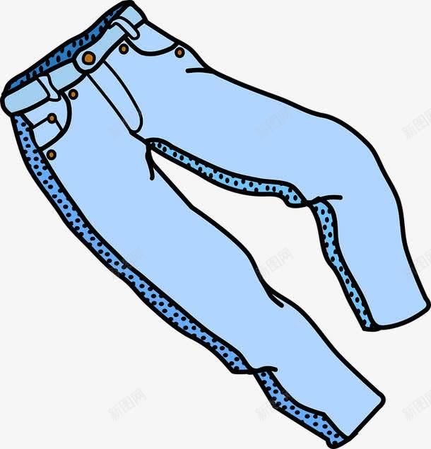 浅蓝色裤子png免抠素材_新图网 https://ixintu.com 图案设计 手绘 裤子 长裤