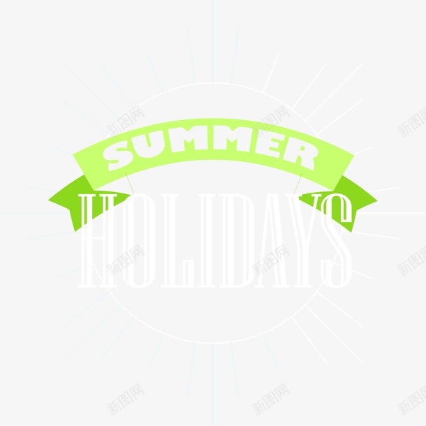 绿色夏日标签png免抠素材_新图网 https://ixintu.com summer 免抠PNG 夏日 标签 绸带 绿色 装饰图案