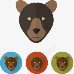 棕熊头像矢量图素材
