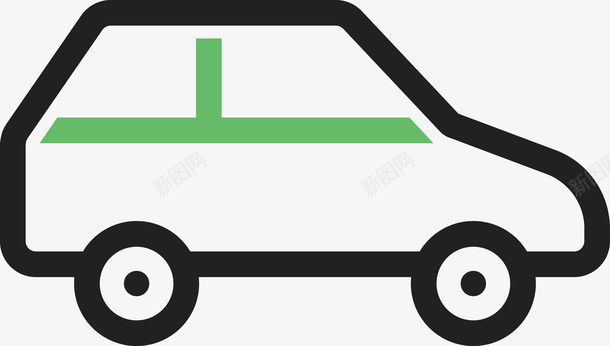 绿色环保汽车图标图标