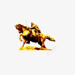 金色铜人骑着马的人高清图片